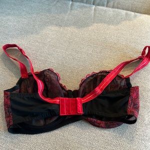 Paramour black and red lace bra